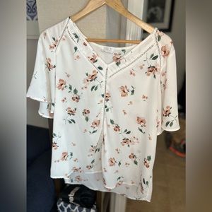 Sienna Sky Women White 3/4 Sleeve Blouse L